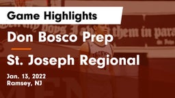 Don Bosco Prep  vs St. Joseph Regional  Game Highlights - Jan. 13, 2022