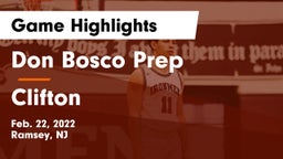Don Bosco Prep  vs Clifton  Game Highlights - Feb. 22, 2022