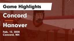 Concord  vs Hanover  Game Highlights - Feb. 12, 2020