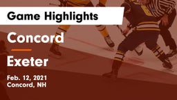 Concord  vs Exeter  Game Highlights - Feb. 12, 2021