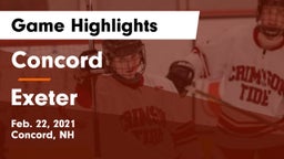 Concord  vs Exeter  Game Highlights - Feb. 22, 2021