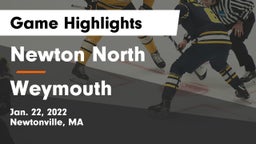 Newton North  vs Weymouth  Game Highlights - Jan. 22, 2022