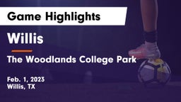 Willis  vs The Woodlands College Park  Game Highlights - Feb. 1, 2023