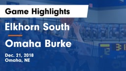 Elkhorn South  vs Omaha Burke  Game Highlights - Dec. 21, 2018