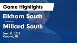 Elkhorn South  vs Millard South  Game Highlights - Jan. 23, 2021
