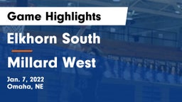Elkhorn South  vs Millard West  Game Highlights - Jan. 7, 2022