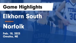 Elkhorn South  vs Norfolk  Game Highlights - Feb. 18, 2023