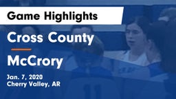 Cross County  vs McCrory  Game Highlights - Jan. 7, 2020