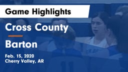 Cross County  vs Barton  Game Highlights - Feb. 15, 2020