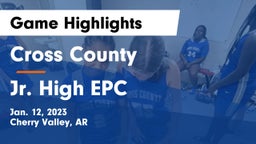 Cross County  vs Jr. High EPC Game Highlights - Jan. 12, 2023