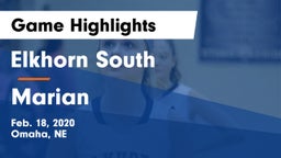 Elkhorn South  vs Marian  Game Highlights - Feb. 18, 2020