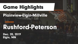 Plainview-Elgin-Millville  vs Rushford-Peterson  Game Highlights - Dec. 20, 2019