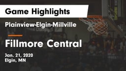 Plainview-Elgin-Millville  vs Fillmore Central  Game Highlights - Jan. 21, 2020