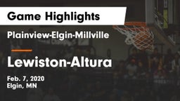 Plainview-Elgin-Millville  vs Lewiston-Altura  Game Highlights - Feb. 7, 2020