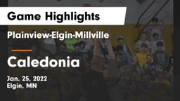 Plainview-Elgin-Millville  vs Caledonia  Game Highlights - Jan. 25, 2022
