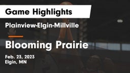Plainview-Elgin-Millville  vs Blooming Prairie  Game Highlights - Feb. 23, 2023