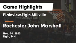 Plainview-Elgin-Millville  vs Rochester John Marshall  Game Highlights - Nov. 24, 2023