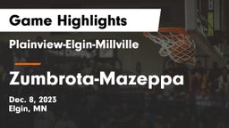 Plainview-Elgin-Millville  vs Zumbrota-Mazeppa  Game Highlights - Dec. 8, 2023