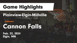 Plainview-Elgin-Millville  vs Cannon Falls  Game Highlights - Feb. 22, 2024