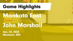 Mankato East  vs John Marshall  Game Highlights - Jan. 24, 2020