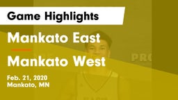 Mankato East  vs Mankato West  Game Highlights - Feb. 21, 2020