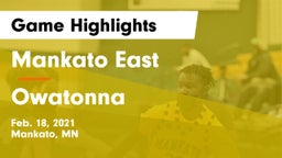 Mankato East  vs Owatonna  Game Highlights - Feb. 18, 2021