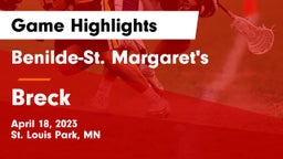 Benilde-St. Margaret's  vs Breck  Game Highlights - April 18, 2023