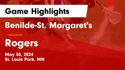 Benilde-St. Margaret's  vs Rogers  Game Highlights - May 30, 2024