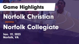 Norfolk Christian  vs Norfolk Collegiate Game Highlights - Jan. 19, 2023