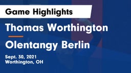 Thomas Worthington  vs Olentangy Berlin  Game Highlights - Sept. 30, 2021