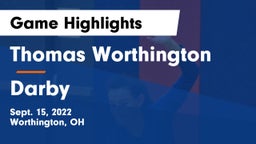 Thomas Worthington  vs Darby  Game Highlights - Sept. 15, 2022