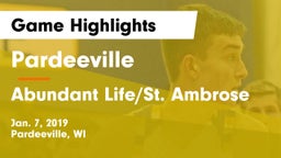 Pardeeville  vs Abundant Life/St. Ambrose Game Highlights - Jan. 7, 2019