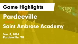 Pardeeville  vs Saint Ambrose Academy Game Highlights - Jan. 8, 2024