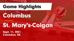 Columbus  vs St. Mary's-Colgan  Game Highlights - Sept. 11, 2021