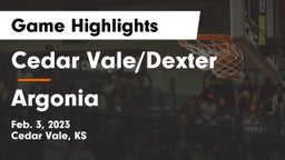 Cedar Vale/Dexter  vs Argonia Game Highlights - Feb. 3, 2023