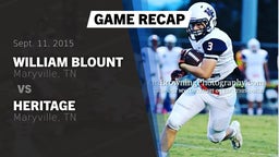 Recap: William Blount  vs. Heritage  2015