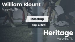Matchup: William Blount vs. Heritage  2016