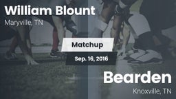 Matchup: William Blount vs. Bearden  2016