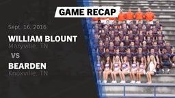 Recap: William Blount  vs. Bearden  2016