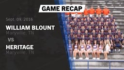 Recap: William Blount  vs. Heritage  2016