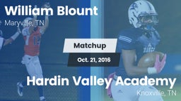 Matchup: William Blount vs. Hardin Valley Academy  2016