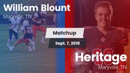 Matchup: William Blount vs. Heritage  2018
