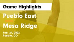 Pueblo East  vs Mesa Ridge  Game Highlights - Feb. 24, 2022
