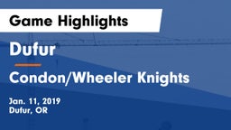 Dufur  vs Condon/Wheeler Knights Game Highlights - Jan. 11, 2019