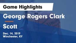 George Rogers Clark  vs Scott  Game Highlights - Dec. 14, 2019