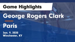 George Rogers Clark  vs Paris  Game Highlights - Jan. 9, 2020