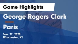 George Rogers Clark  vs Paris  Game Highlights - Jan. 27, 2020