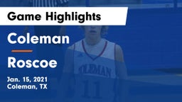 Coleman  vs Roscoe  Game Highlights - Jan. 15, 2021