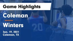 Coleman  vs Winters  Game Highlights - Jan. 19, 2021