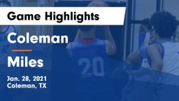 Coleman  vs Miles  Game Highlights - Jan. 28, 2021